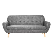 Sofá Salas Modernas Minimalistas Lounge Sillones Retro Color Gris Oscuro