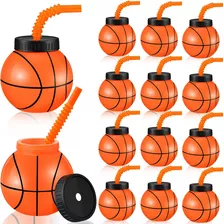 Nuanchu 12 Juegos De Tazas De Baloncesto De 14 Oz Con Pajita