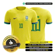 Molde Arte Vetor Camisa Brasil Titular Wc 2022 + Font