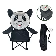 Cadeira Camping Panda Importway Praia Infantil Com Bolsa Cor Preto