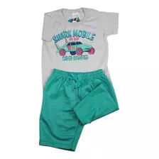 Kit Camiseta E Bermuda Para Menino Infantil Varias Cores