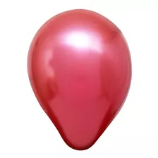 Balão Bexiga Metalizado Vermelho - Cromado - 25 Unid N° 5
