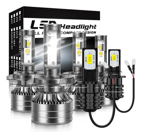 Kit De Faros Led H4 H16 Para 2020 Chevrolet Aveo 40000lm Chevrolet Aveo