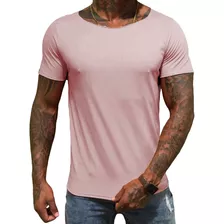 Camiseta Slim Gola Canoa Aberta Rosé Masculina Austin Club