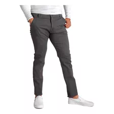 Pantalon De Gabardina Casual Strech Hombre Skinny Tallaextra