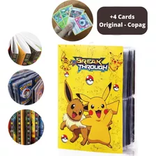 Álbum Pokémon Pikachu Para 240 Cards + 4 Cards De Brinde