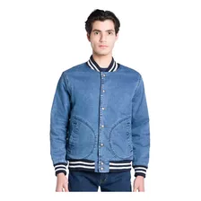 Chamarra Bomber Mezclilla Hombre Corte Slim Marca Oggi®