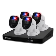 Swann Seguridad De 4 Cam C/luz, Vn Color 1tb,flash Policiaco