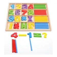 Juguete Didactico Numeros Palos Colores Niño Bebe Educativo 