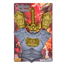 Fantasia Gladiador Medieval Completa 3 Itens- Brinquedo