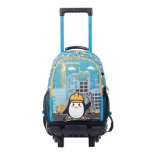 Morral Ruedas Bomper Funny Penguin S Totto Kids Color Turquesa Diseño De La Tela Estampada