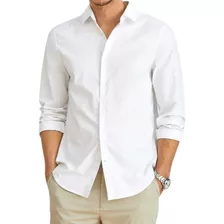 Camisa Social Masculina Slim Sofisticada Algodão Sem Bolso 