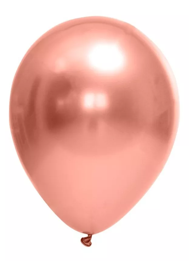 Balão Bexiga Cromado Rose Gold Metalizado 25 Unidades N9