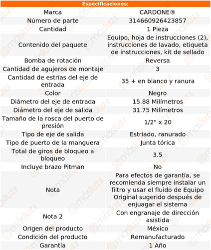 (1) Caja Direccin Hidrulica Chrysler Lebaron 77/81 Reman Foto 4