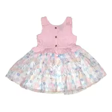 Vestido Infantil Rosa Saia Com Tule Calvin Klein Original