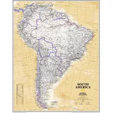 Mapa De Parede Da América Do Sul 65x90cm Para Fazer Quadro