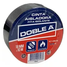 Cinta Aisladora Autoadhesiva Negra Doble A 18mm X 10m X10uni