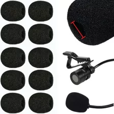 Kit 10 Espumas Microfone Lapela Headset Filtro Protetor
