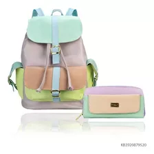 Set De Mochila Con Cartera Para Mujer Colores Pasteles Moda