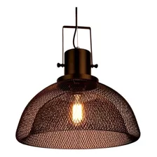 Lampara Colgante Industrial Campana E27 Metal Jaula Deco