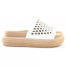 Sandalias Plataforma Media Tachas Faja Ancha Dama Cshoes