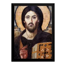 Quadro Decorativo Arte Sacra Jesus Pantocrator 42x29cm