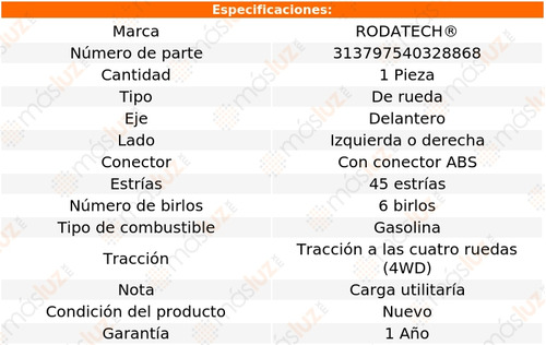 1- Maza Rueda Delantera Izq/der F-150 V8 4.6l 09/10 Rodatech Foto 5