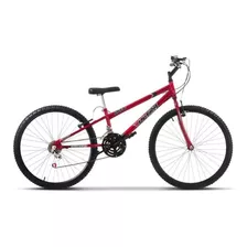 Bicicleta De Passeio Ultra Bikes Bike Rebaixada Aro 24 18 Marchas Freios V-brakes Cor Vermelho