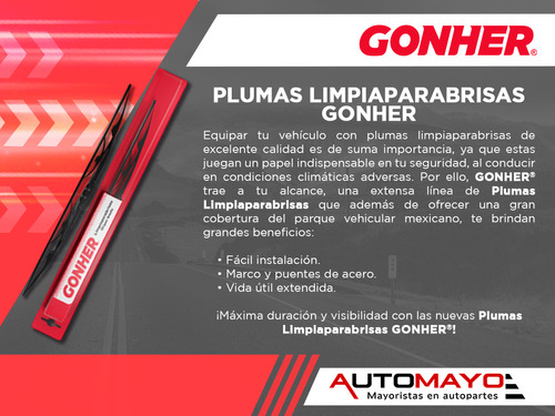 2) Plumas Limpiaparabrisas Convencional Gonher G37 2012-2013 Foto 5