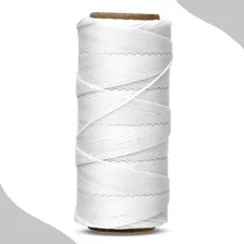 Cordão Encerado 1mm - Fio Cordone Branco - 100 Metros - Brx