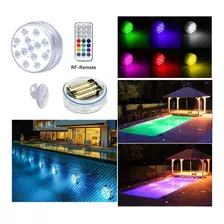 Luces Led P/pileta Sumergible A Pilas 16 Colores Con 13 Leds