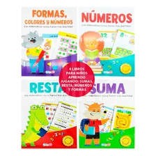 4 Libros Para Niños Aprendo Jugando: Sumas, Resta, Números..