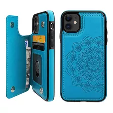 Funda Azul Tipo Billetera Para iPhone 11