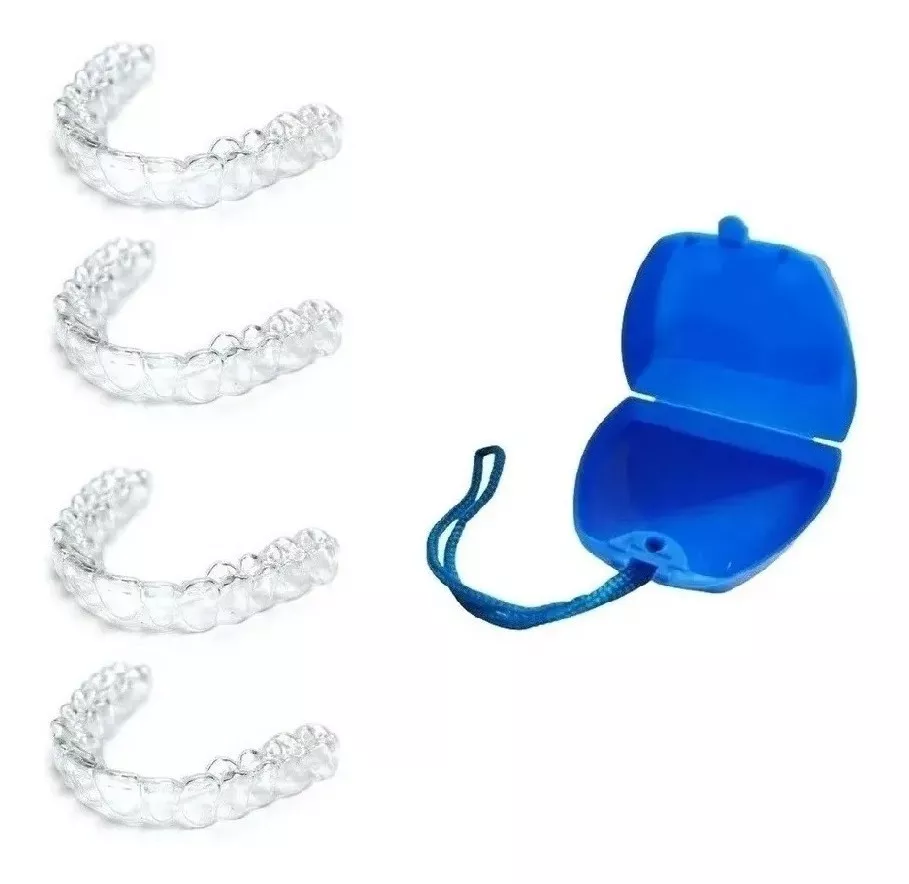 Proteção Bucal Ranger Dentes Placa Moldável + 1 Estojo Azul