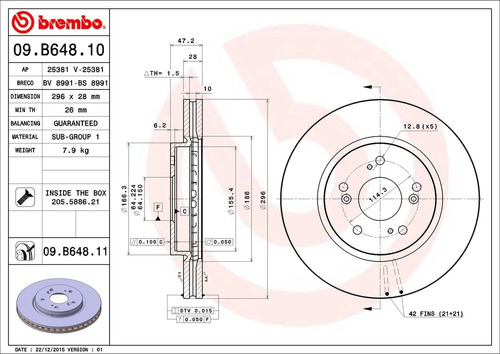 Discos Brembo Honda Cr-v 2.4 I-vtec 4wd 2008 A 2019 D Par Foto 2