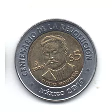 Moneda Cinco Conmemorativa Otilio Montaño 2009