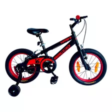 Bicicleta Niños Baccio Bambino Rodado 16 Negro/rojo Rueditas