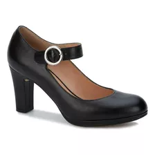 Zapatilla Dama Mujer Mary Jane Piel Ejecutiva Casual 8.5 Cm