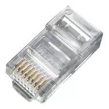 Pacote C/100 Conector Rj45 Cat5e Banho De Ouro! Cabo Rede