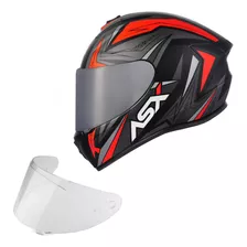 Capacete Masculino Feminino Asx Draken + Viseira Prateada