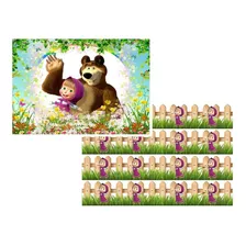 Papel Arroz Masha E O Urso + Faixas Laterais - Modelo 23