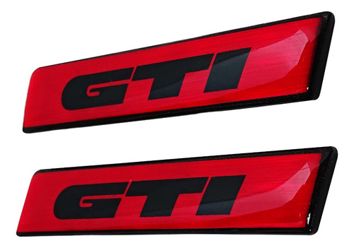 Par Emblemas Laterales Universales Vw Gti Rojo Negro Foto 2