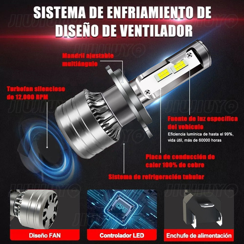 Kit De Faros Led H4 40000lm Para Toyota Alta/baja Canbus Foto 3