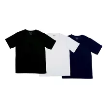 Kit Camiseta Mash Masculina Gola Careca Malha Lisa 3unidades
