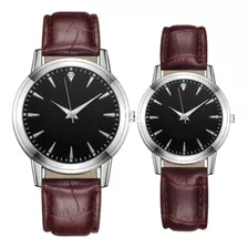 Reloj Duo Parejas 2x1 Clasico Piel Vinil Novios Kvd002