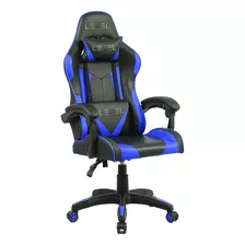 Cadeira Gamer Level Lv-c01dn Preto / Azul Material Do Estofamento Couro Sintético