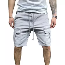 Bermuda Cargo Hombre Casual Varios Bolsillos