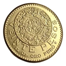Moeda 20 Pesos 1959 México Cópia Banhada Ouro