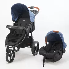 Coche Travel System Melange Azul Infanti P60-melange Blue Color Azul Claro Color Del Chasis Negro