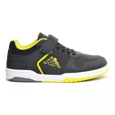 Zapatilla Teens Logo Kary Ev Black Lime Grey Melange